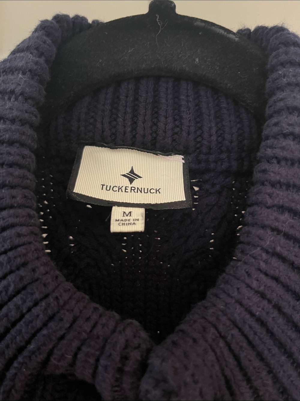 Tuckernuck Navy Cable-Knit Cardigan with Gold Buttons - Picture 2 of 8